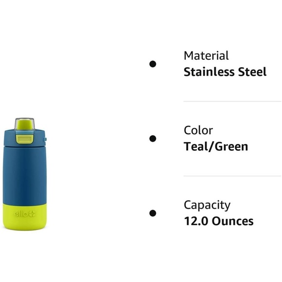 Ello Kids Colby 12oz Stainless Steel Insulated Water Bottle with Straw - Picture 6 of 6